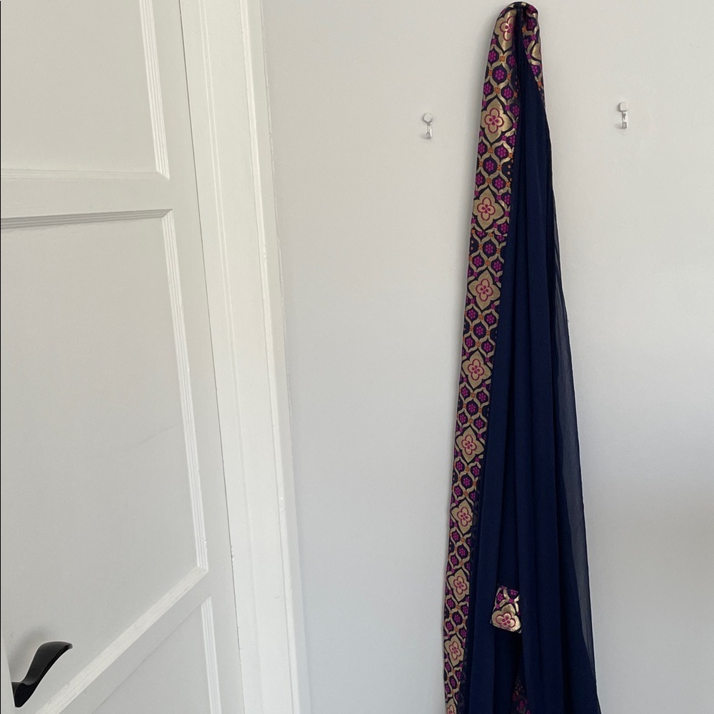 Indian, Pakistani afghani Elegant Purple and Gold Long Kurta Dress - Picture 11 of 12